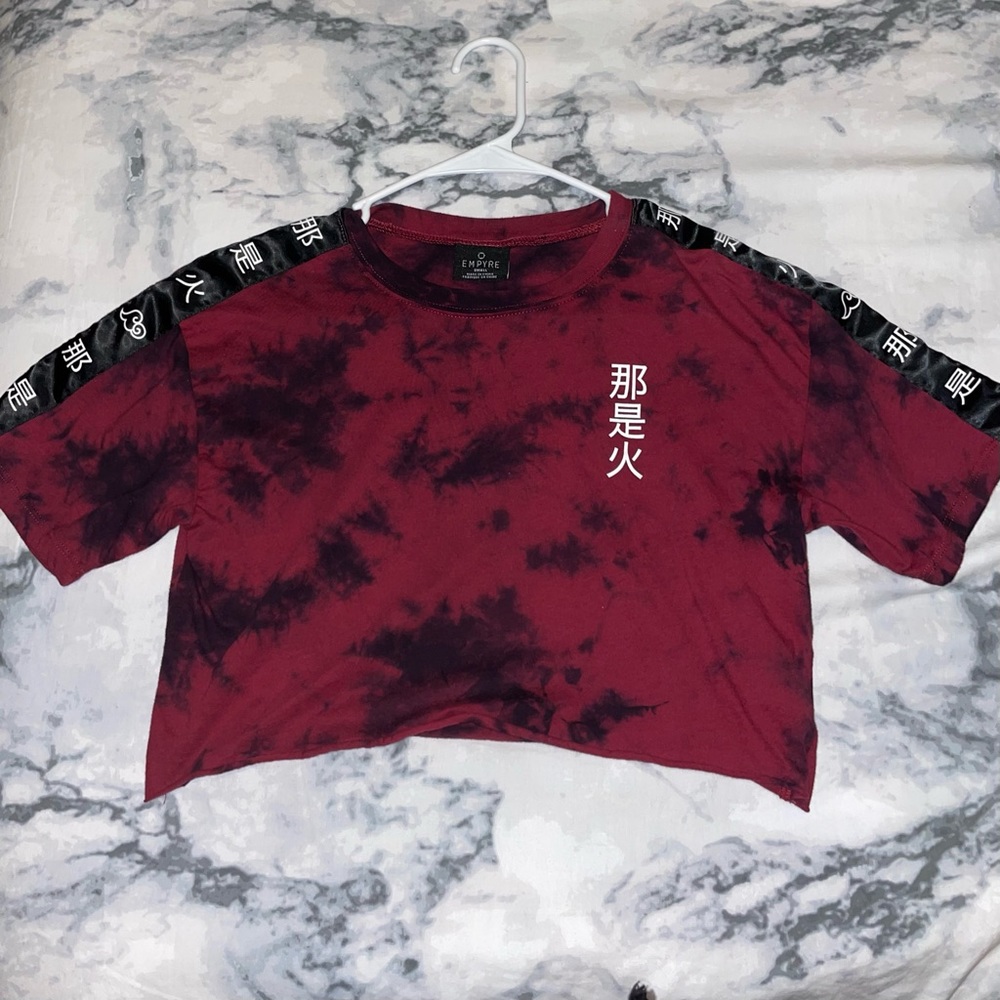 Zumiez Red Tie Dye Crop T-Shirt